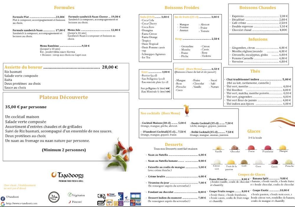 O’TANDOORI - Menu Image 1